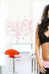 Sporty Asian chick Asa Akira sexily moves the hottest flexible body in tight cloths