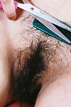 Asiatische Amateur junko Falten zurück Schamlippen Lippen der Haarige Fotze Nach Rock Entfernung