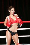 Châu á pornstar Eva Lovia giả trần truồng trong boxing chiếc nhẫn đeo Đen Giày