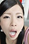 Asian teen Mana Kikuchi gives head and gets mouth full of creamy jizz