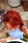أحمر الشعر الآسيوية الهواة كيمبرلي مص و الرجيج كبيرة القضيب