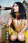Asian brunette Rina Ellis fucking big dick in Cleopatra outfit