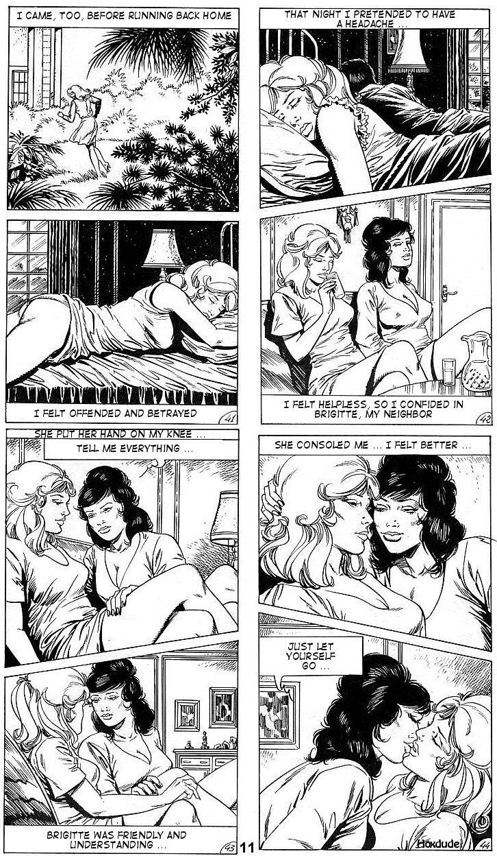 性感的 金发女郎 和 黑发 在 无尽的 漫画 漫画