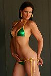Sensual Tina is very perspired during her nice-looking and inimitable bikini solo