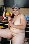Older fat princess Nancy abring enormous mangos before toying twat in socks and cap