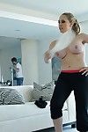 Gigantic titted sporty hottie Kagney Linn Karter benefits from her twat hammered in the shower-room later workout
