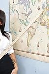 Super extreme black haired geography teacher Gia Dimarco gets drilled in the classroom