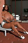 Busty black 3d bbw gal showing her massive melons outdoors