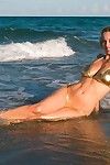 セクシー コク leggy モデル アニータ 暗 に ビキニ ポージング 月 の ビーチ :： の 海