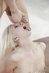 Nude blonde Jessie Volt taking anal and cum facial in unusual sex positions