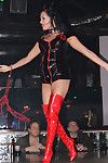 Super sexy brunette stripper in boots Tory Lane gives a hot show on stage