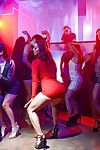 Brunette party girls Abigail Mac and Keisha Grey seducing DJ for threesome sex