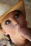 Big breasted cowgirl Abbey Brooks in hat and boots has sex with hot horseman