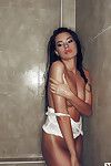 Adorable brunette Klaudia Badura feels great while gently posing under the shower