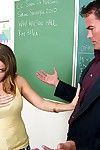 Naughty schoolgirl Natasha Nice gets bent orally and pussy fucked by her tattooed teacher