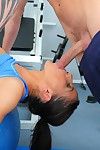 Big dicked fitness instructor fucks delicious brunette Angel Dark in every hole