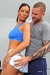 Big dicked fitness instructor fucks delicious brunette Angel Dark in every hole