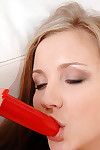 Naughty Alice gets wild while masturbating her twat with a really stiff toy
