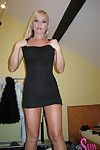 Such an erotic black dress up skirt legs from the luxurious blonde Silvia Saint