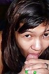 Young Thai girl Dada taking cumshot on tight ass after bent over by Farang