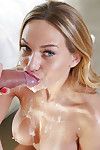 Busty European girlfriend Subil Arch drenched in jizz after oral sex