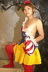 Cute Asian first timer Ai freeing nice teen boobs from cosplay outfit