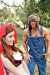 Naive Nikki Rhodes as Little Red Riding Hood gets penetrated in the forest