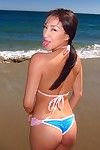 amador Ásia Querida Vicki chase posando no o Praia no um biquini