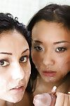 Youthful gals Ariana Marie and Alina Li have two men plus one female copulation in washroom