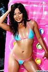 Perverted bikini honey Luana Lani shows her super perspired body in the burning sun