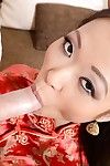 Nifty Chinese brunette hair PussyKat puts forward him unforgettable oral sex