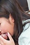 Breasty Eastern dark brown Satomi Suzuki uses her mangos and her face hole to please