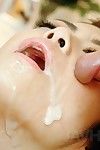 Sexually aroused Japanese Maki Hojo has to perform oral stimulation games on huge amount of stallions and swallows a bunch of spunk shots