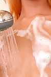 Sexy and enticing princess Kate Shira with natural titties is cleansing their way boobies in hammer away bath