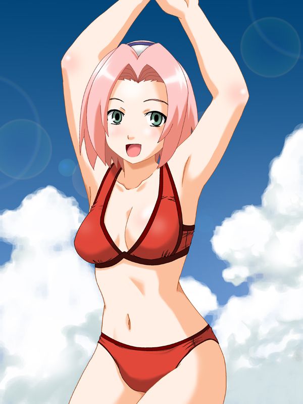 sexy rosso Bikini Sakura Naruto hentai porno