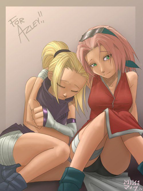 Ino with an increment of Sakura is inseparable horned lesbians